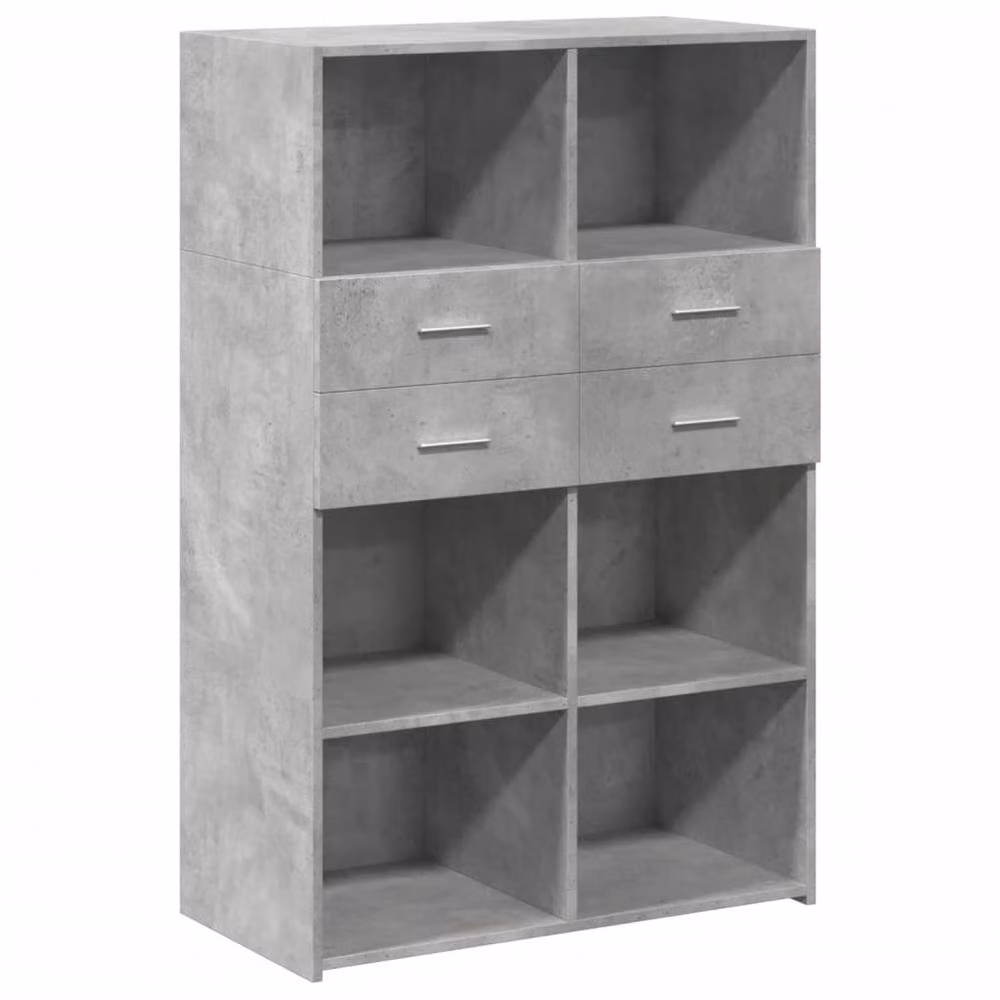 Berkfield Home Highboard in Concrete Grey, W: 80 cm, D: 42.5 cm, H: 124 cm – 2