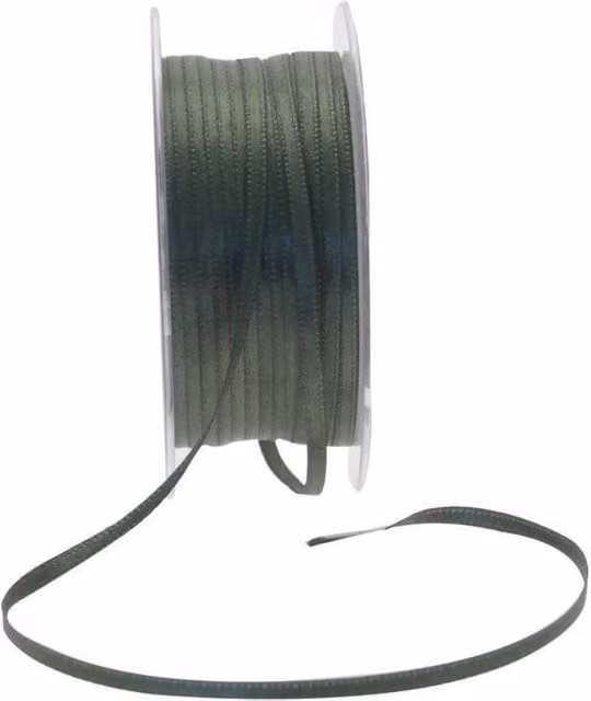 KDMD Dark Green Satin Ribbon, 3mm, 3 Pack