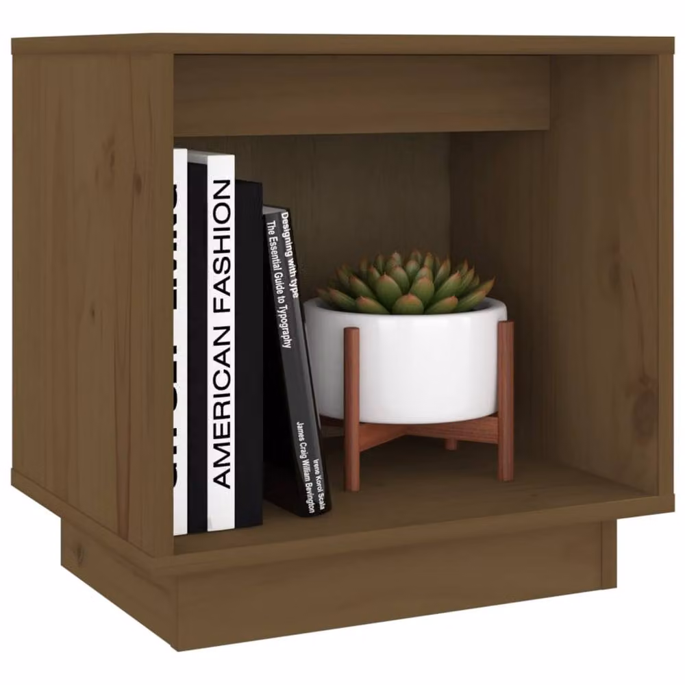 Berkfield Home Elegant Bedside Cabinets, 2 Piece Set, Honey Brown Solid Wood Pine, W/D/H: 40 x 30 x 40 cm – 3