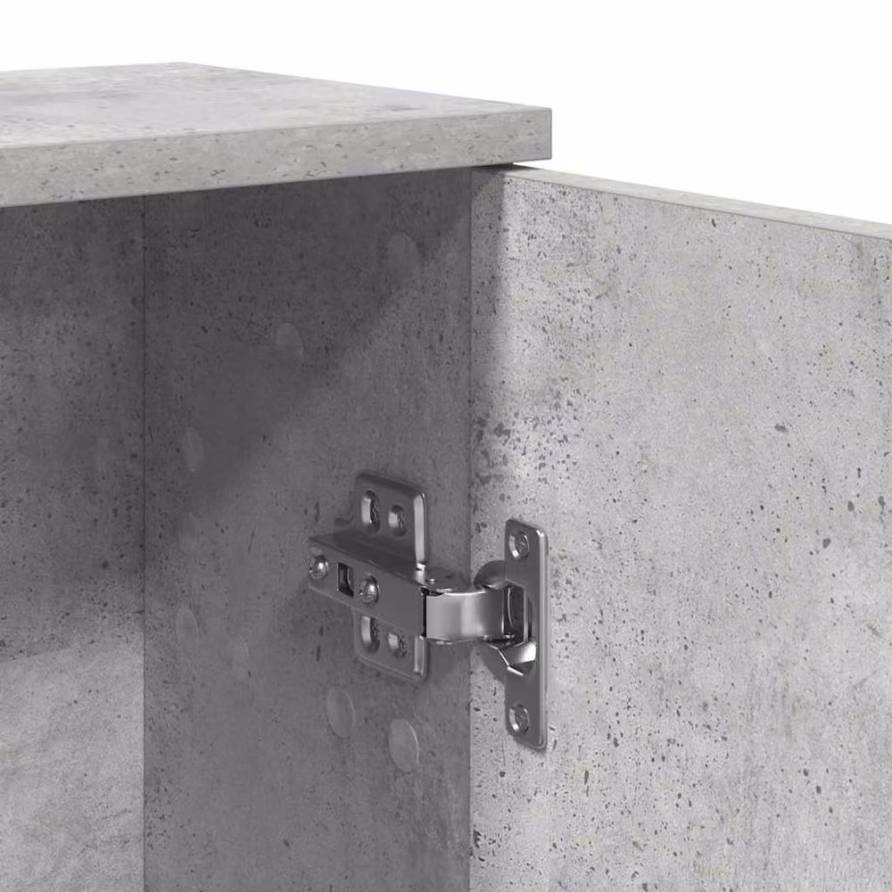 Berkfield Home Durable Freestanding Bathroom Cabinet with Roll Holder in Concrete Grey, W/D/H: 39 x 22 x 90 cm – 4