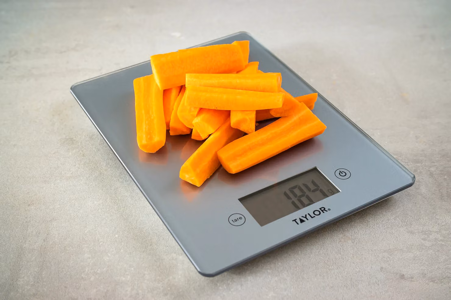 Taylor Digital Glass Kitchen Scales with Tare Function and Unit Conversion, Grey/Silver, 5 kg Capacity – 5