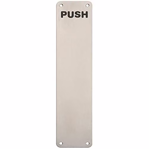 Loops Engraved Door Finger Plate in Brushed Silver Stainless Steel, W: 35 cm, H: 3.5 cm