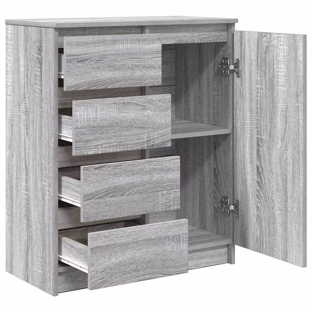 Berkfield Home Modern Sideboard with Drawers in Grey Sonoma, W/D/H: 71 x 35 x 84 cm – 2