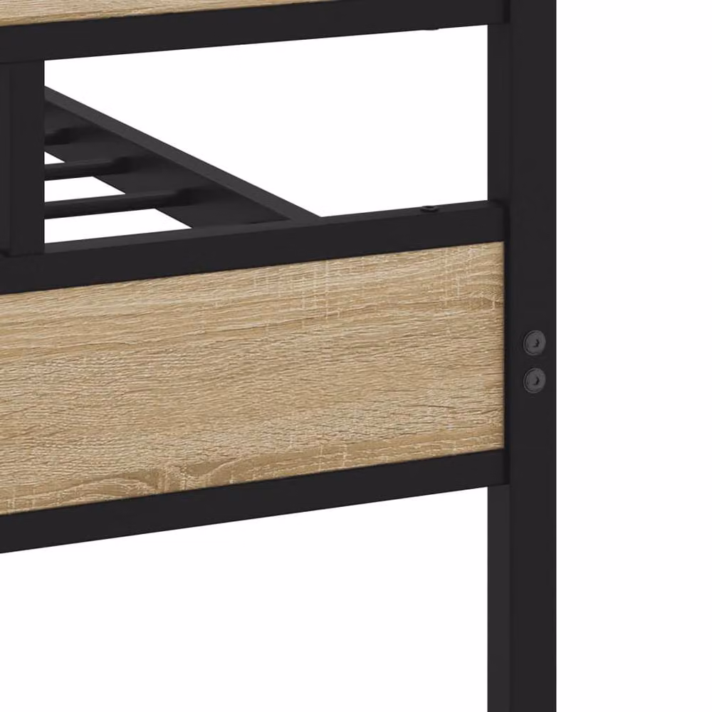 Berkfield Home Metal Bed Frame in Sonoma Oak, W/D/H: 80 x 200 cm – 6