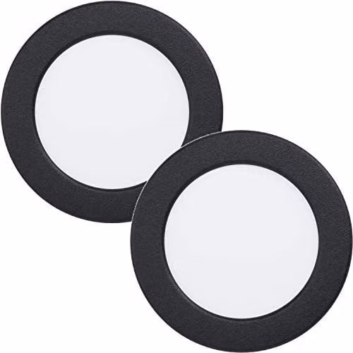 Loops 2 Pack Black Round LED Flush Downlight for Wall or Ceiling Recessed Lighting