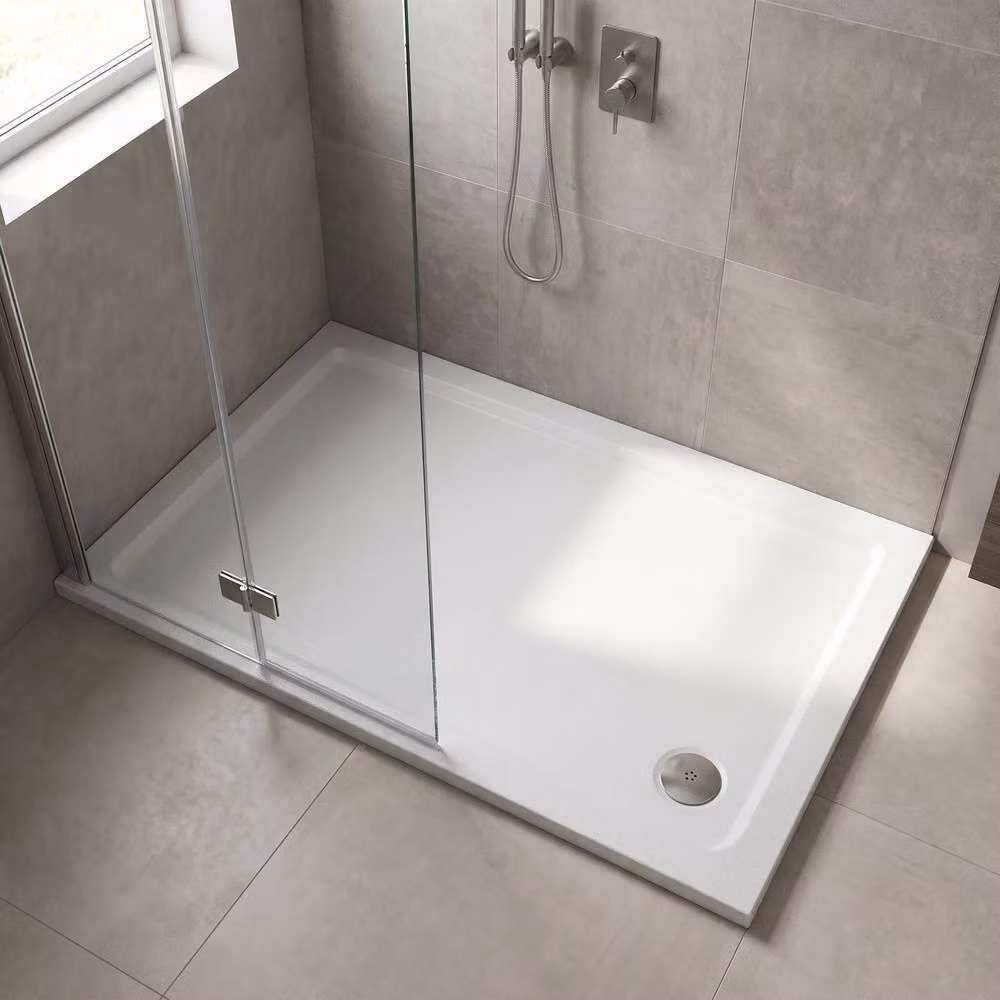 Balterley Premium Slip Resistant Rectangular White Stone Resin Shower Tray – 2