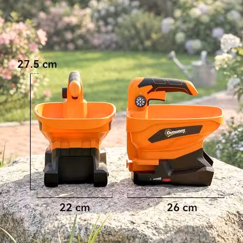 Outsunny Cordless Handheld Seed Spreader with Rechargeable Battery, Orange – 7