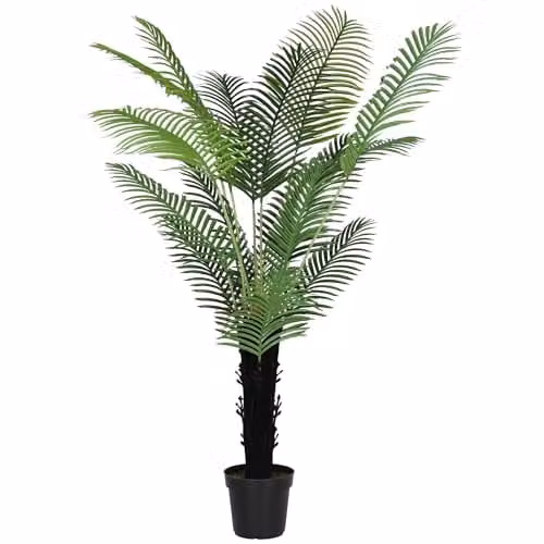 HOMCOM 175 cm Artificial Areca Palm Tree in Green with Plastic Pot – 1