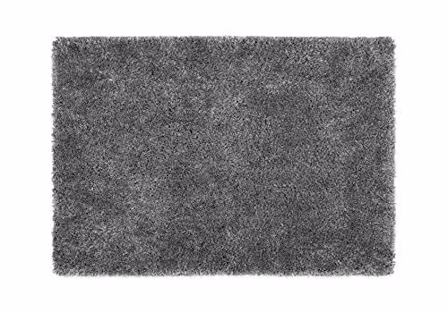Rugs Direct Grey Modern Plain Rectangular Polyester Rug, W/D/H: 290 x 200 x 1 cm