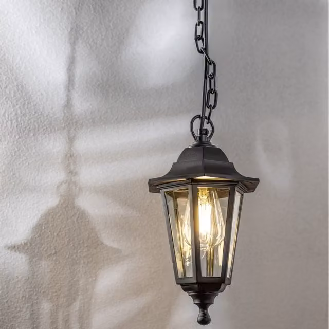 CGC Lighting Yasmin Black Traditional Style Outdoor Hanging Lantern Light