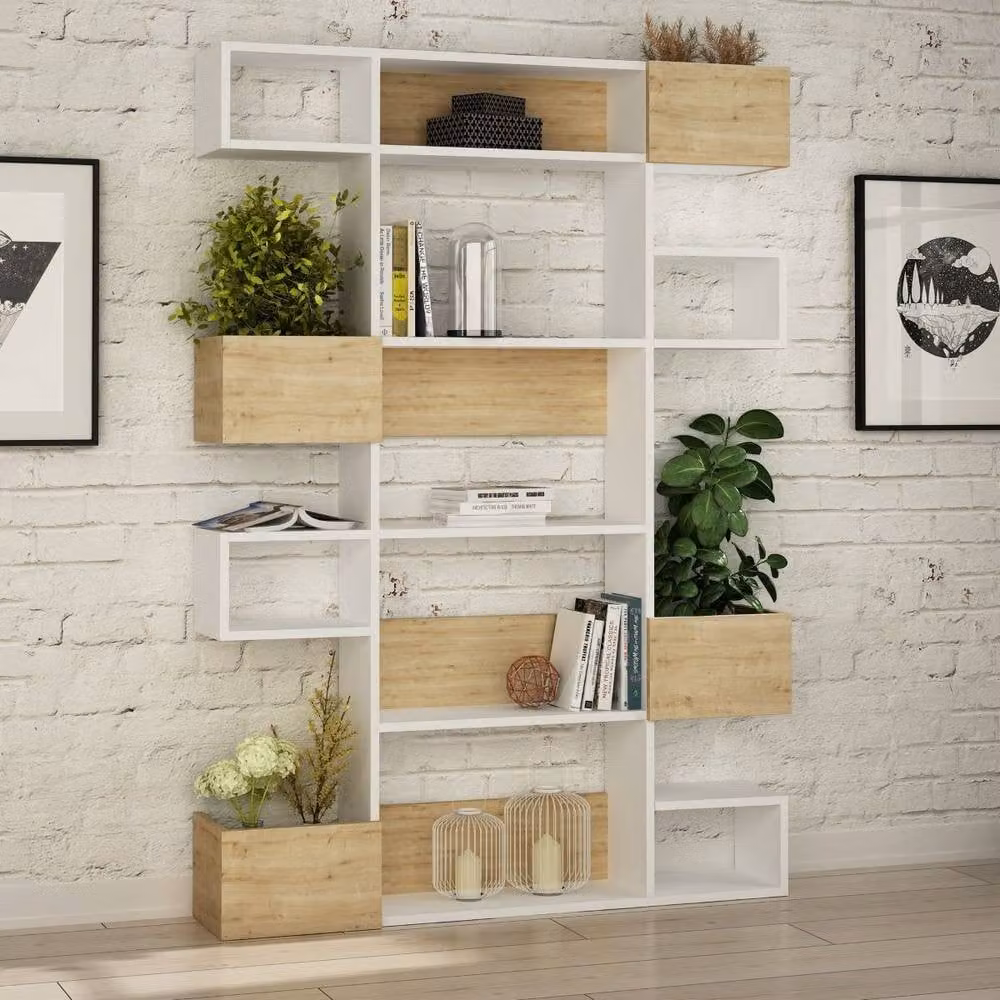 CALICOSY NIHO 9-Shelf Unit in Light Oak – 2