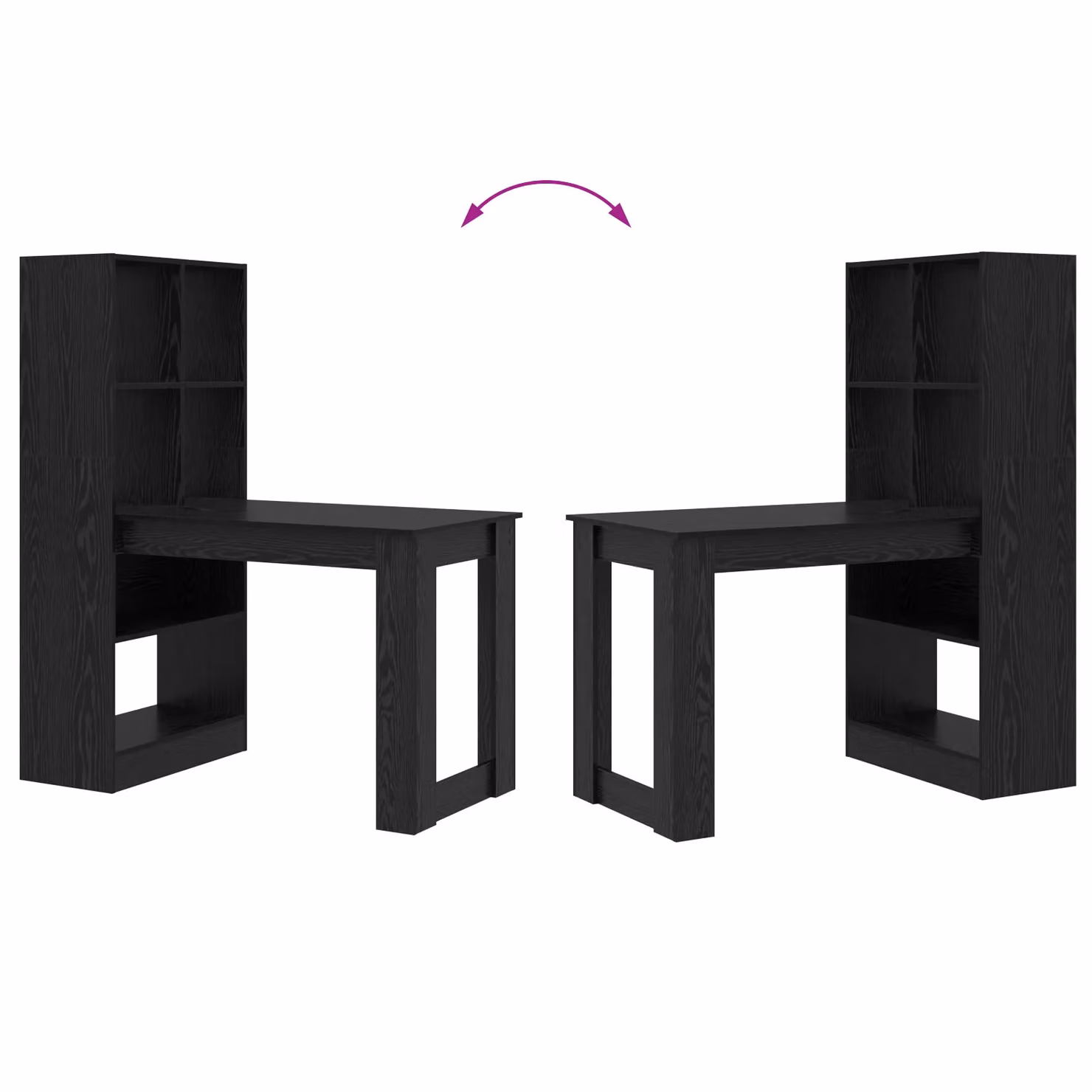 Berkfield Home Black Oak Modern Writing Desk, W/D/H: 122 x 67 x 145 cm – 6