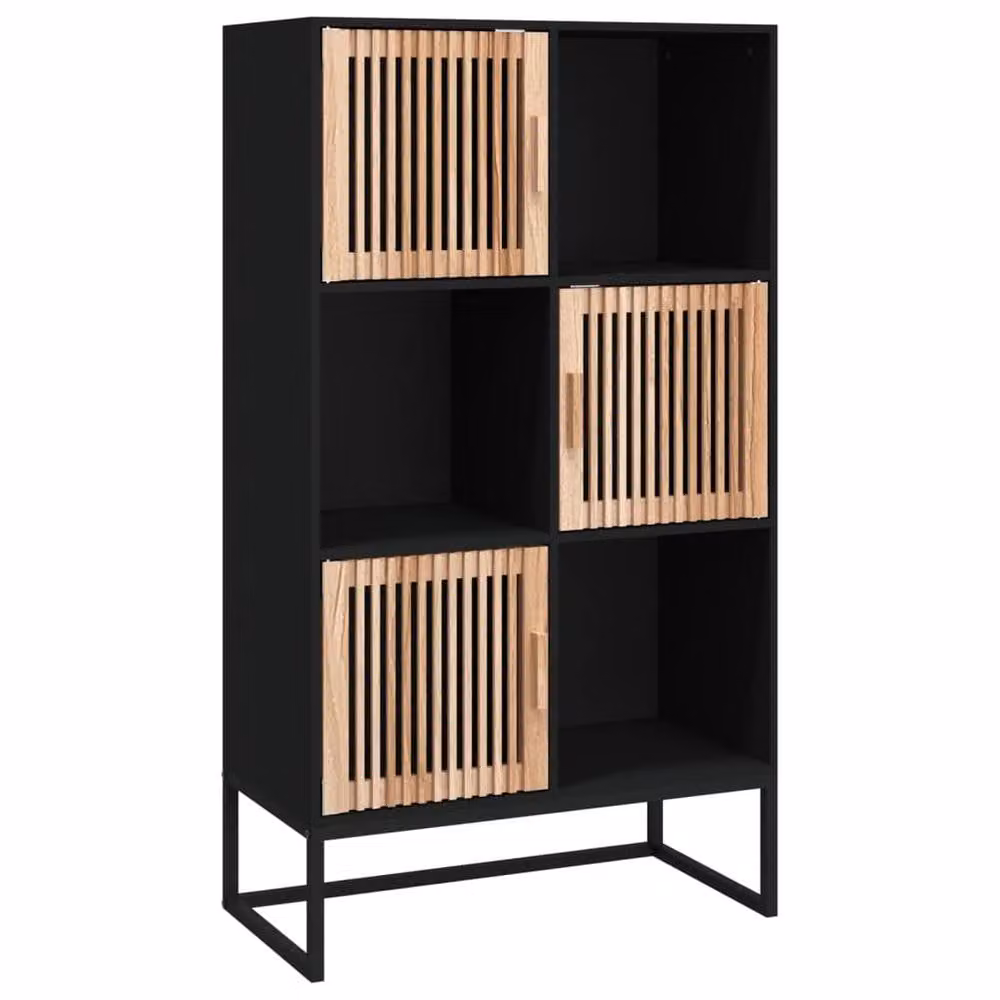 Berkfield Home Black Scandinavian Highboard with Hinged Doors, W/D/H: 70 x 35 x 125 cm – 2