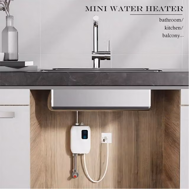 Nordara 3KW Instant Electric Tankless Hot Water Heater in White – 1