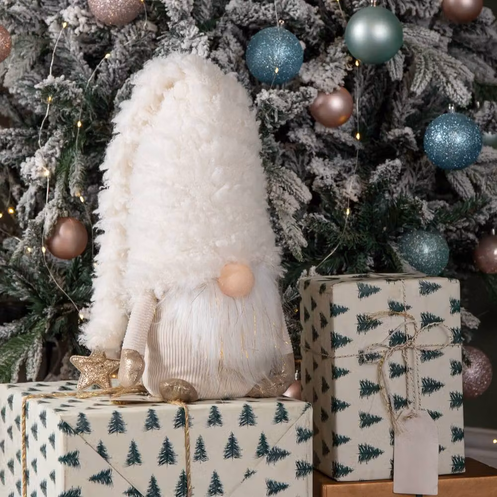 Samuel Alexander White Scandinavian Christmas Snow Gonk Tabletop Decoration, Height: 34 cm – 2