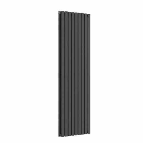 Lux Heat Anthracite Grey Oval Vertical Double Panel Designer Radiator H 160 cm x W 54 cm – 2