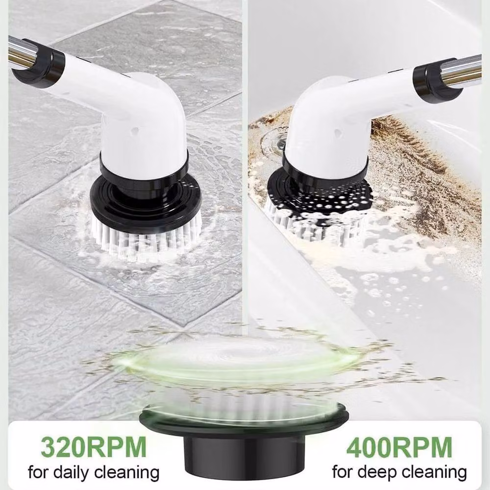 EONLION Cordless Electric Spin Scrubber Shower Cleaning Brush, White, Height: 100 cm – 4