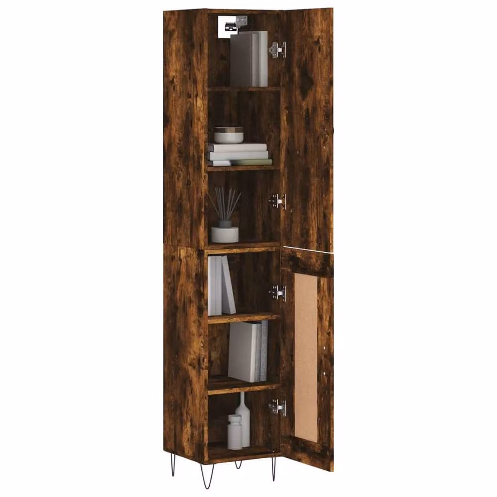 Berkfield Home Highboard in Smoked Oak Brown, W/D/H: 34.5 x 34.0 x 180.0 cm – 3