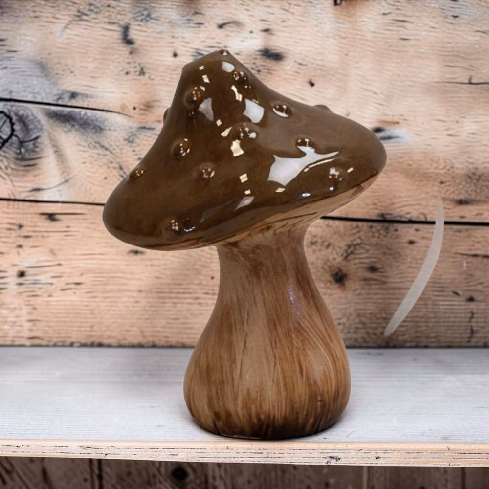 Four Candle Brown Ceramic Mushroom Tabletop Decoration – 2