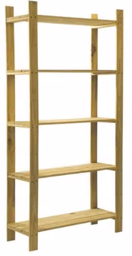 Core Spirit 5 Shelf Freestanding Wood Storage Unit, Brown, W/D/H: 80.0 x 30.0 x 160.0 cm