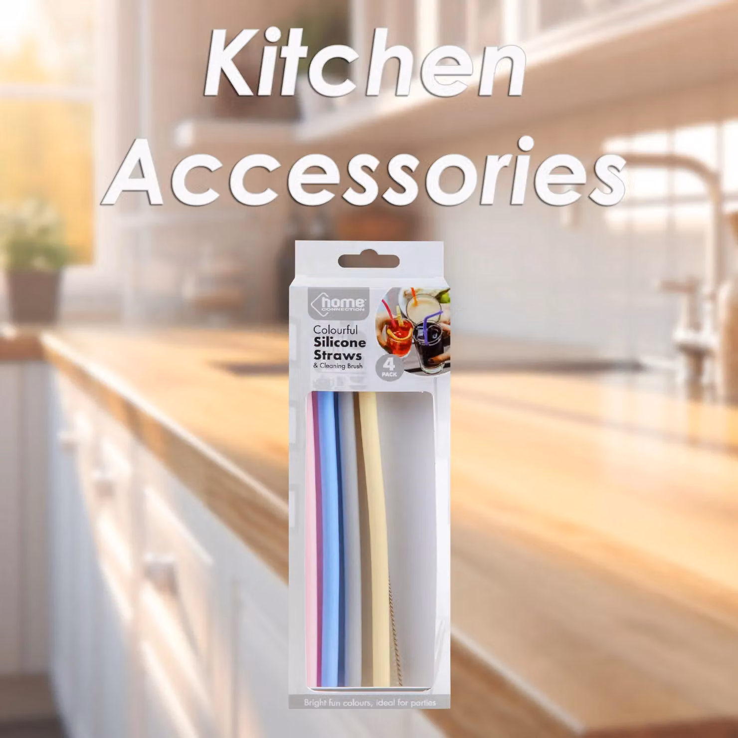 VFM e-Store Reusable Silicone Straws, 4 Pack, Multicolour – 2