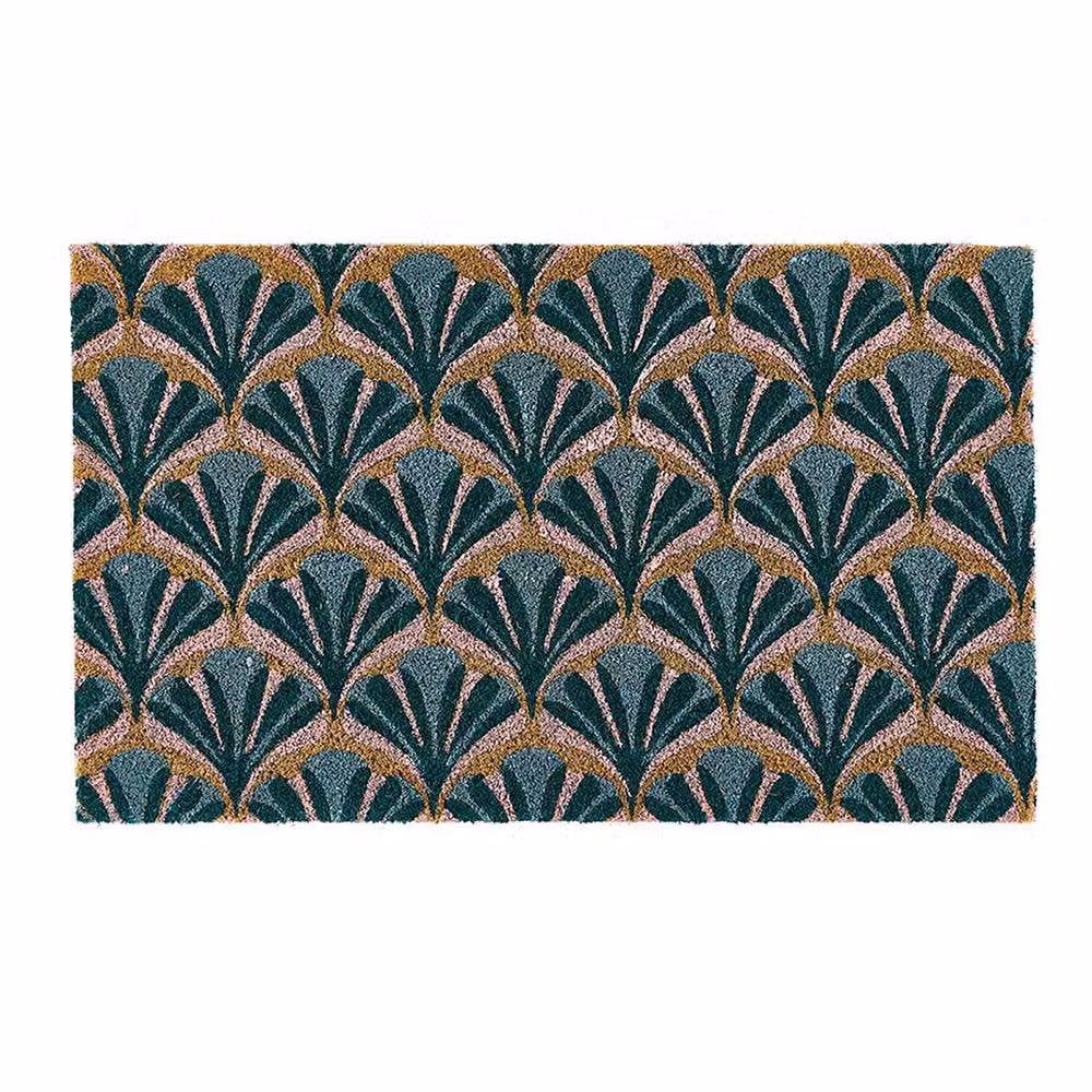 Madison & Mayfair Art Deco Coir Doormat in Blue and Multicolour, W: 44 cm, D: 75 cm – 2