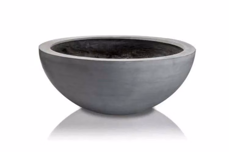 Primrose Lismore Low Round Indoor Outdoor Garden Planter, Grey, Diameter: 70 cm – 3