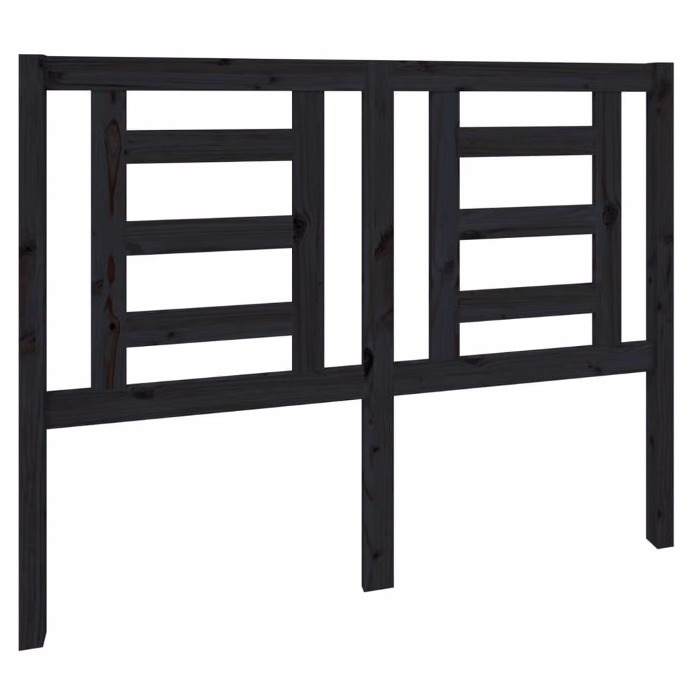 Berkfield Home Beautiful Bed Headboard in Black Solid Pine, W: 126 cm, D: 4 cm, H: 100 cm – 3