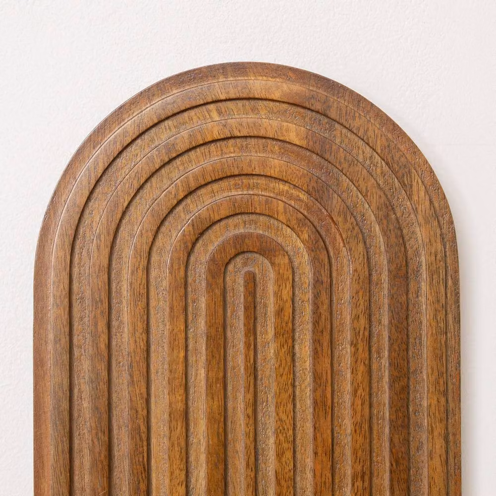 Melody Maison 2 Tier Arched Fluted Wall Shelf in Brown Mango Wood, W/D/H: 60 x 30 x 30 cm – 2