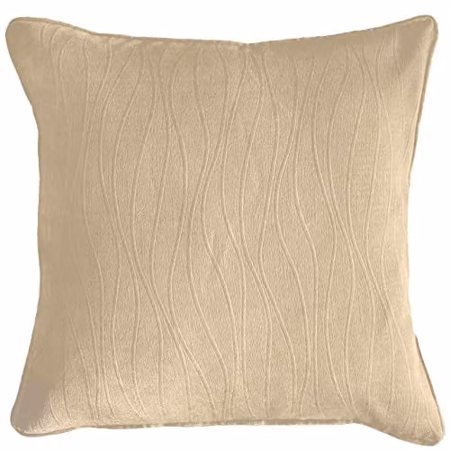 Enhanced Living Beige Square Removable Cushion Cover, W/D/H: 43 x 43 x 43 cm