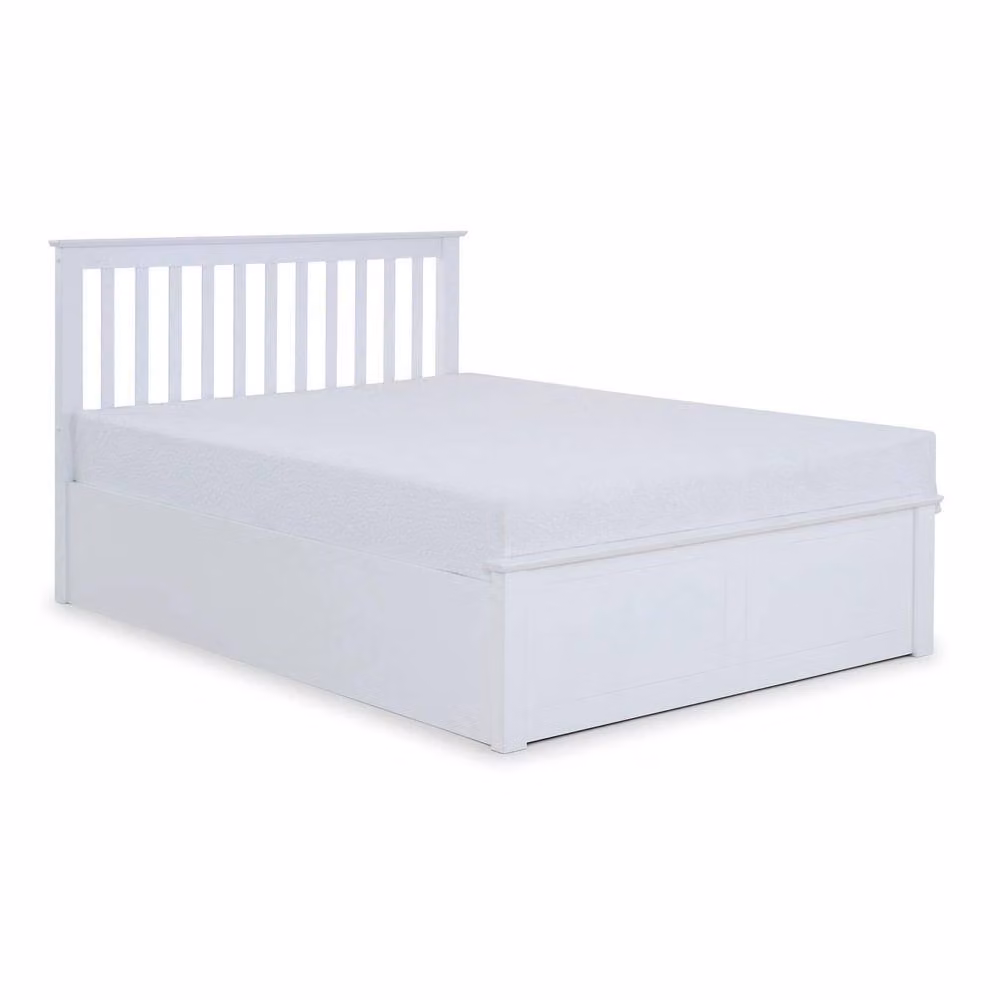 Bedmaster Malmo White Wooden Ottoman Storage Bed with Lift Up Base, W/D/H: 140 x 200 x 106 cm – 2