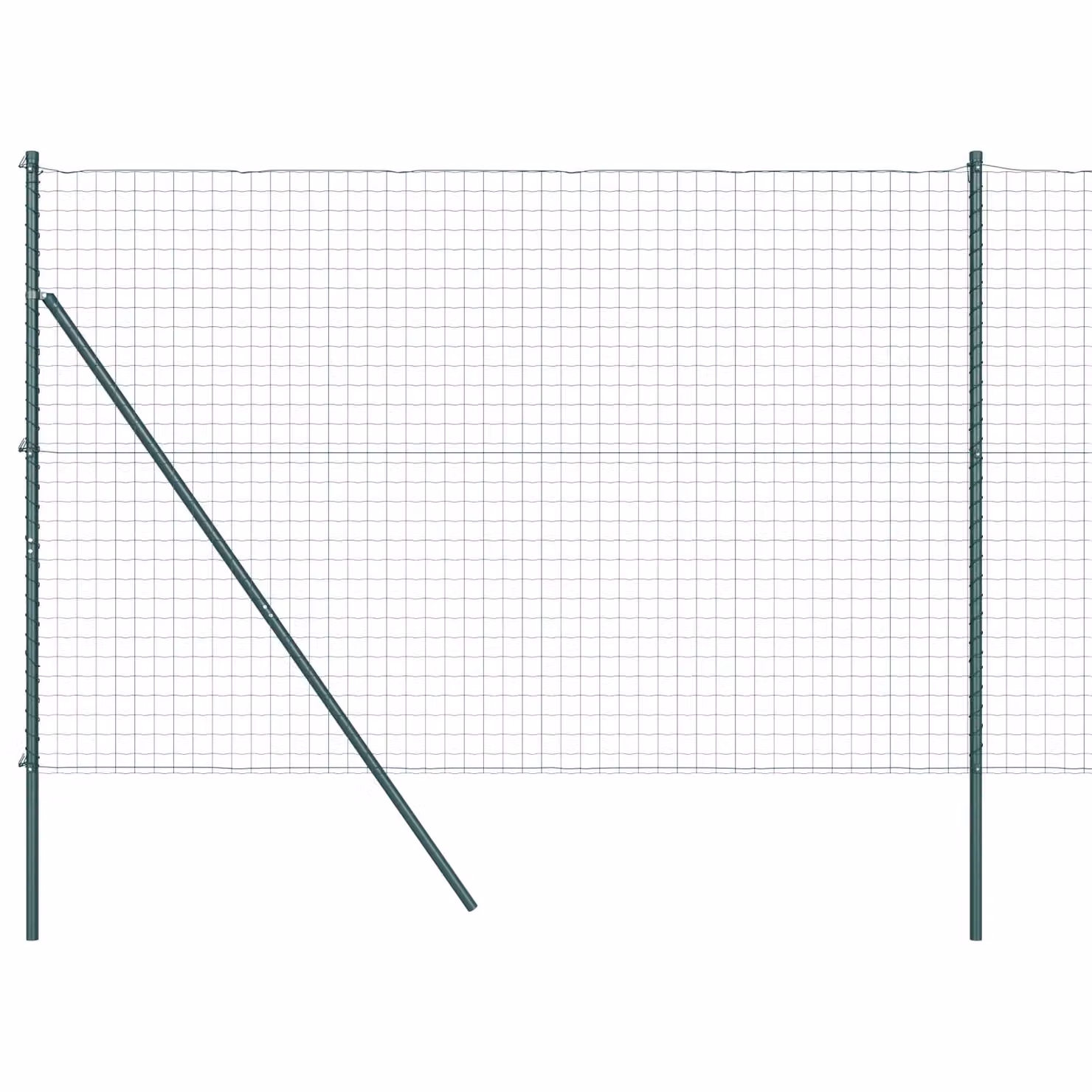 Berkfield Home Euro Fence with 7 Posts, Galvanised Steel, Green and Silver, 1.6 x 10 m – 2