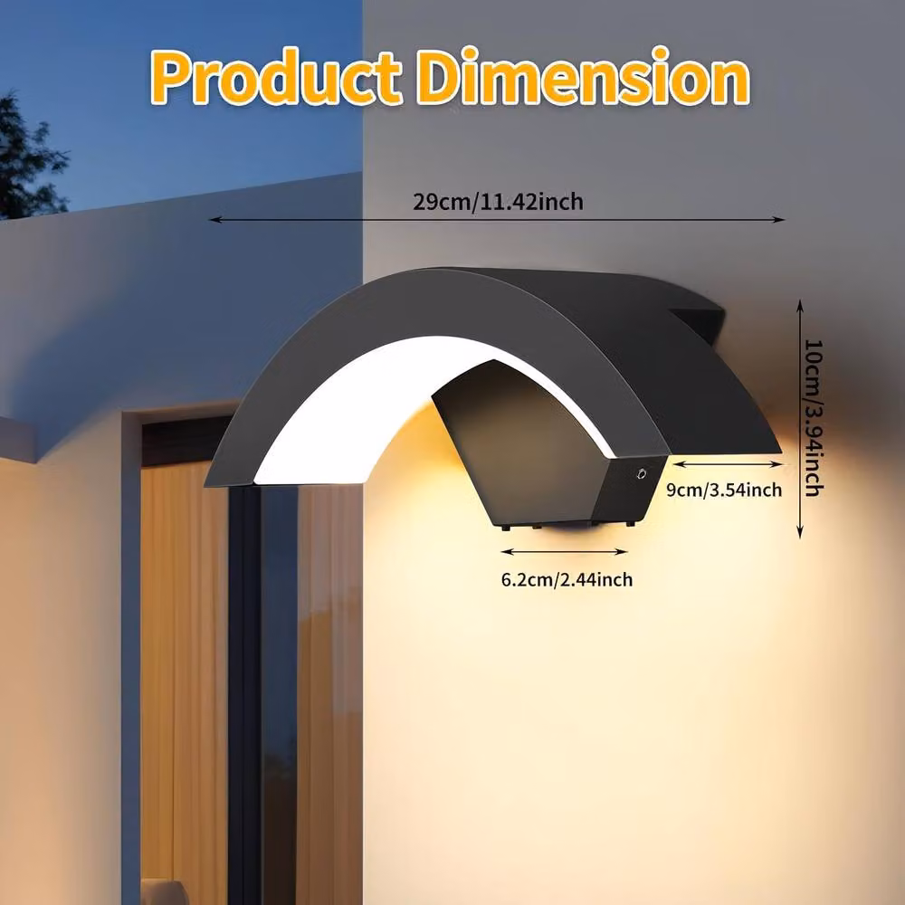 Goeco Modern LED Wall Light, 24W, IP65 Waterproof Outdoor Up and Down Lamp, Black – 3