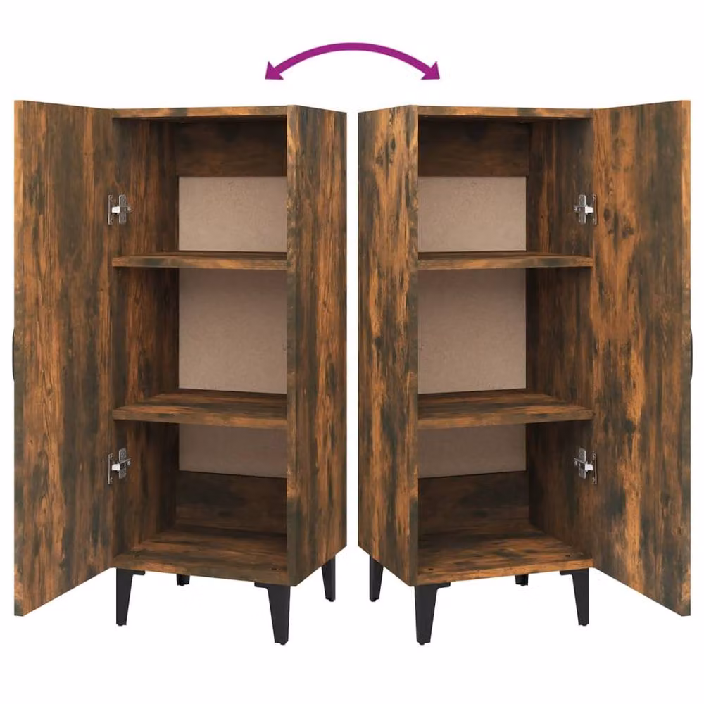 Berkfield Home Smoked Oak Sideboard in Brown, W/D/H: 34.5 x 34 x 90 cm – 3