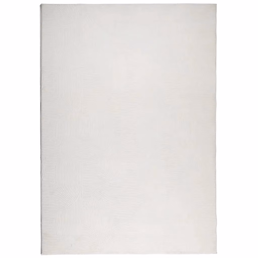 Berkfield Home IZA Scandinavian Style Geometric Short Pile Rug in Beige and White, W: 160 cm, D: 230 cm – 1
