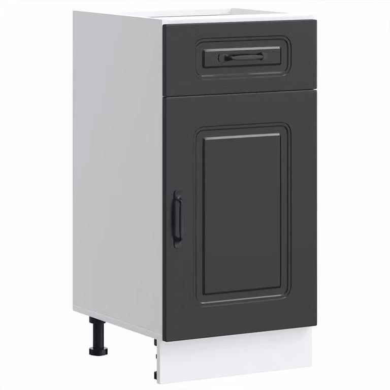 Berkfield Home Kalmar Modern Black Kitchen Base Cabinet with Hinged Doors and Internal Shelves