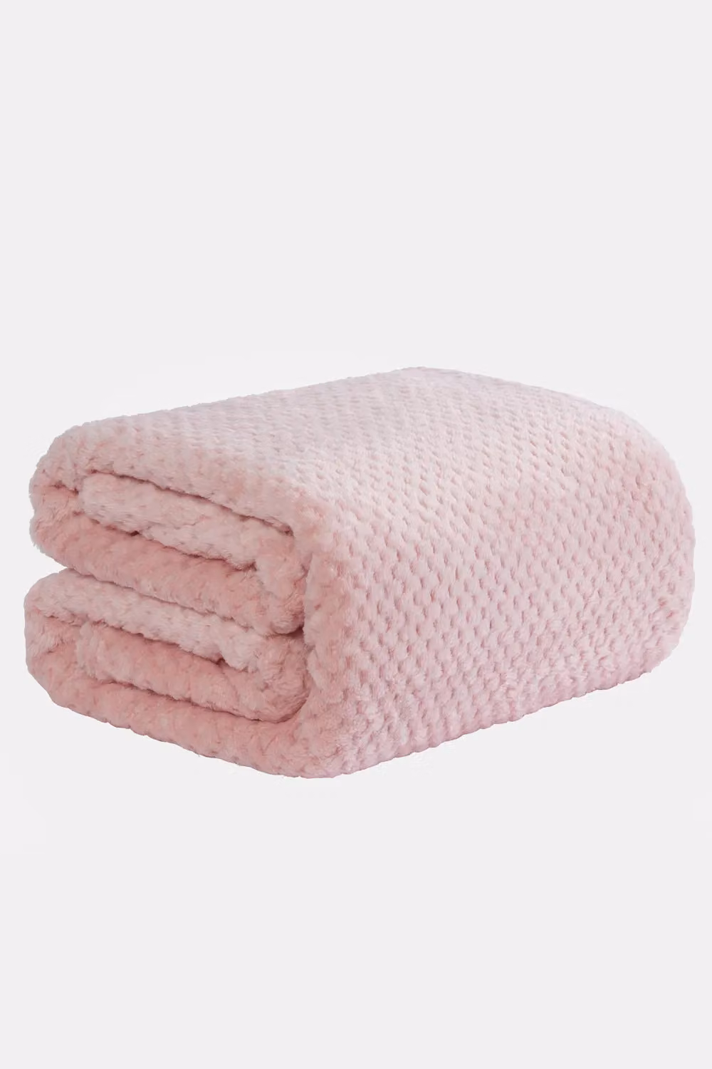 OHS Luxury Large Waffle Honeycomb Mink Throw in Pink, W/D/H: 200 x 240 cm – 2