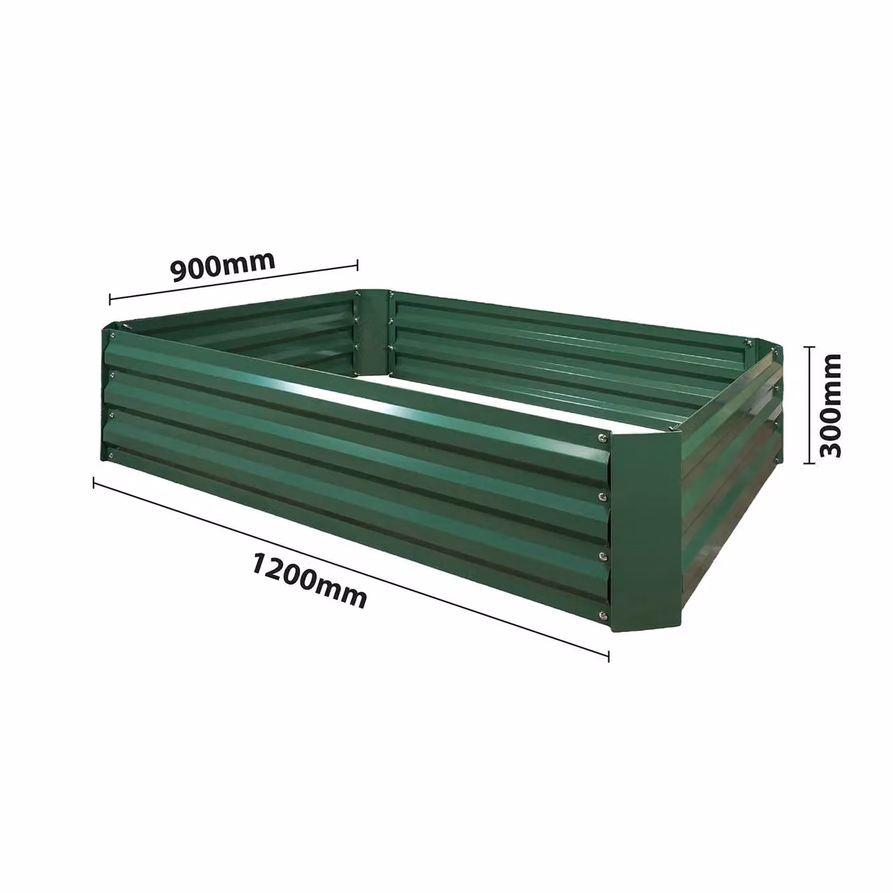 mysmartbuy Rectangle Metal Raised Garden Bed in Green Steel for Vegetables, Herbs and Flowers, H 30 x W 120 x D 90 cm – 3