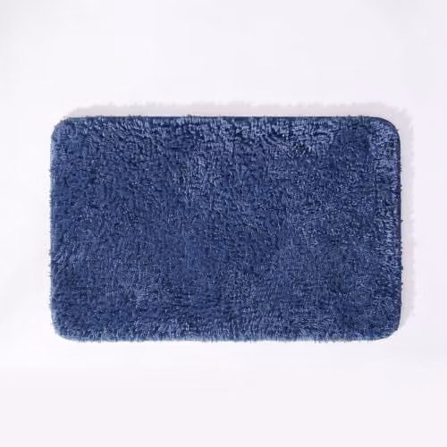 Allure Bath Fashions Luxury Microfibre Non-Slip Bath Mat, Blue, W: 50 cm, D: 80 cm, H: 2 cm – 1