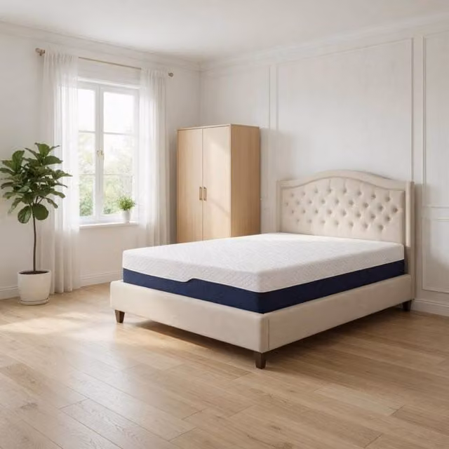 Artesa Orthopaedic Double Mattress in White with Viscoelastic Foam, W/D/H: 140 x 200 x 25 cm