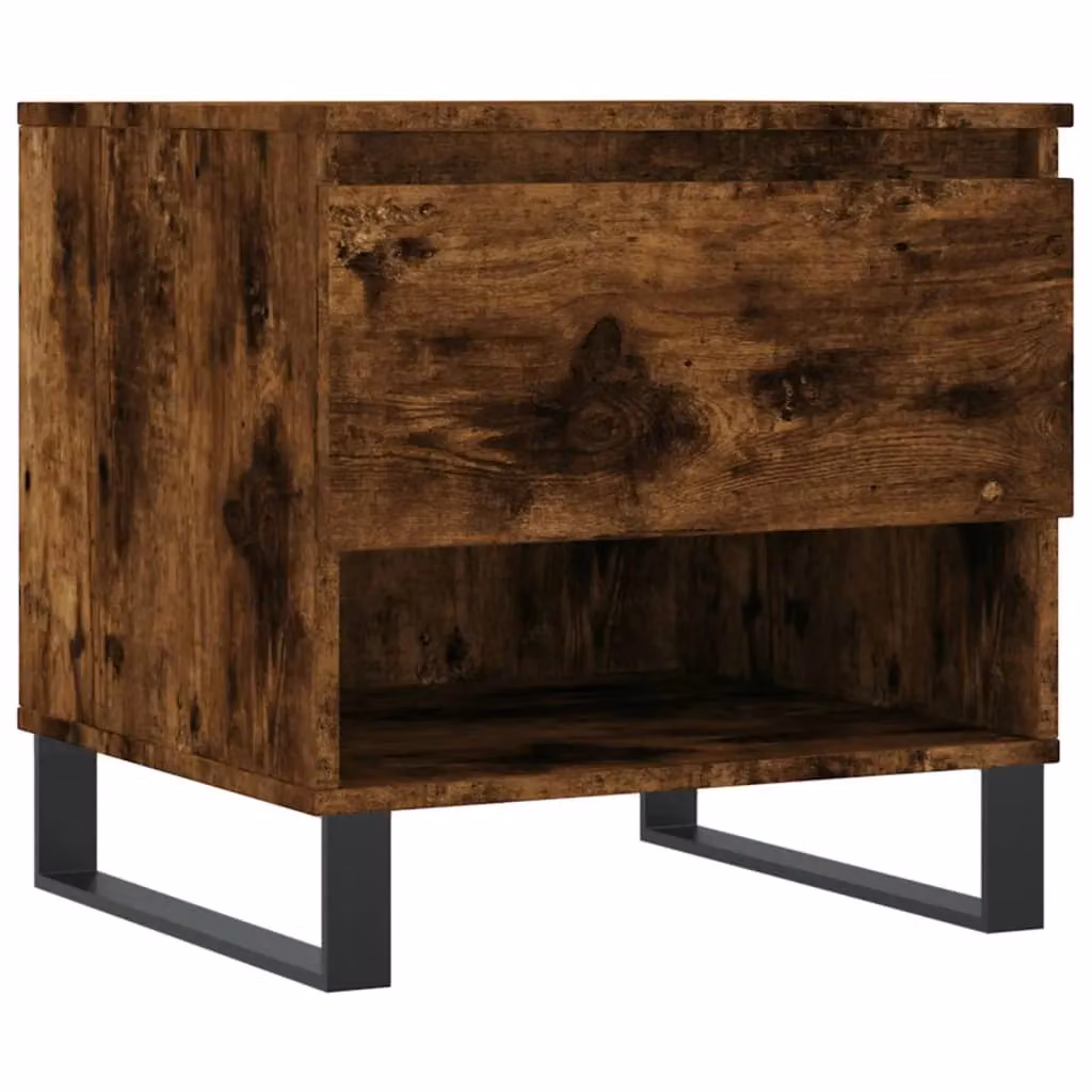Berkfield Home Set of 2 Modern Smoked Oak Coffee Tables in Brown, W/D/H: 50 x 46 x 50 cm – 3