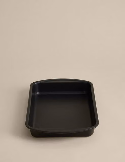M&S Non-Stick Rectangular Aluminised Steel Roaster, 38 cm, Anthracite