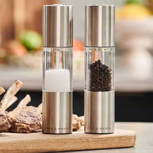Cole & Mason Oslo Precision+ Salt and Pepper Mill Set in Silver and Transparent – 2