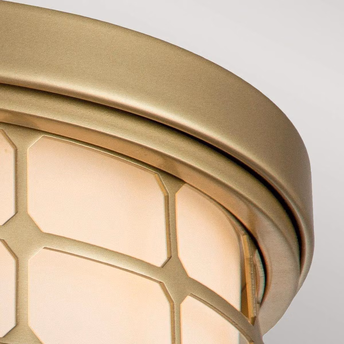 Quoizel Guardian Cylindrical Ceiling Light in Painted Natural Brass and Yellow Glass, IP44 Rated – 3