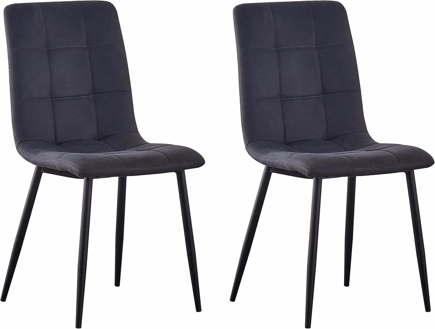 MCC Direct Henri Set of 4 Faux Suede Dining Chairs in Charcoal Grey – 2