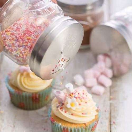 Kilner Transparent Glass Storage Jar and Shaker with Stainless Steel Lid, 0.25 l – 2