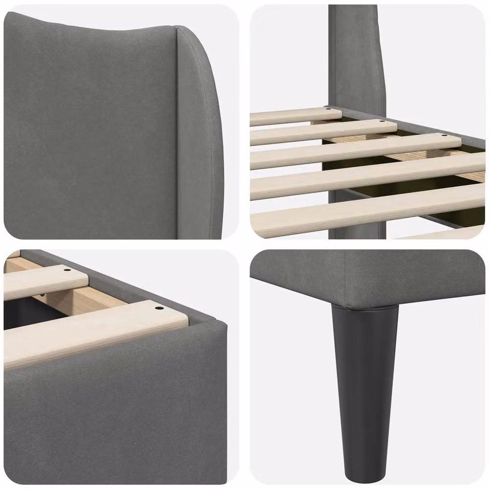 Berkfield Home Velvet Bed Frame with Headboard and Lift Up Base, Grey, 180 x 200 cm – 3