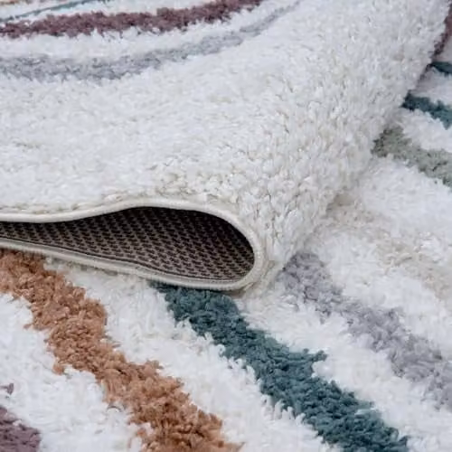 THE RUGS Modern Patterned Soft Shaggy Area Rug, Multicolour, W: 80 cm, D: 300 cm – 5
