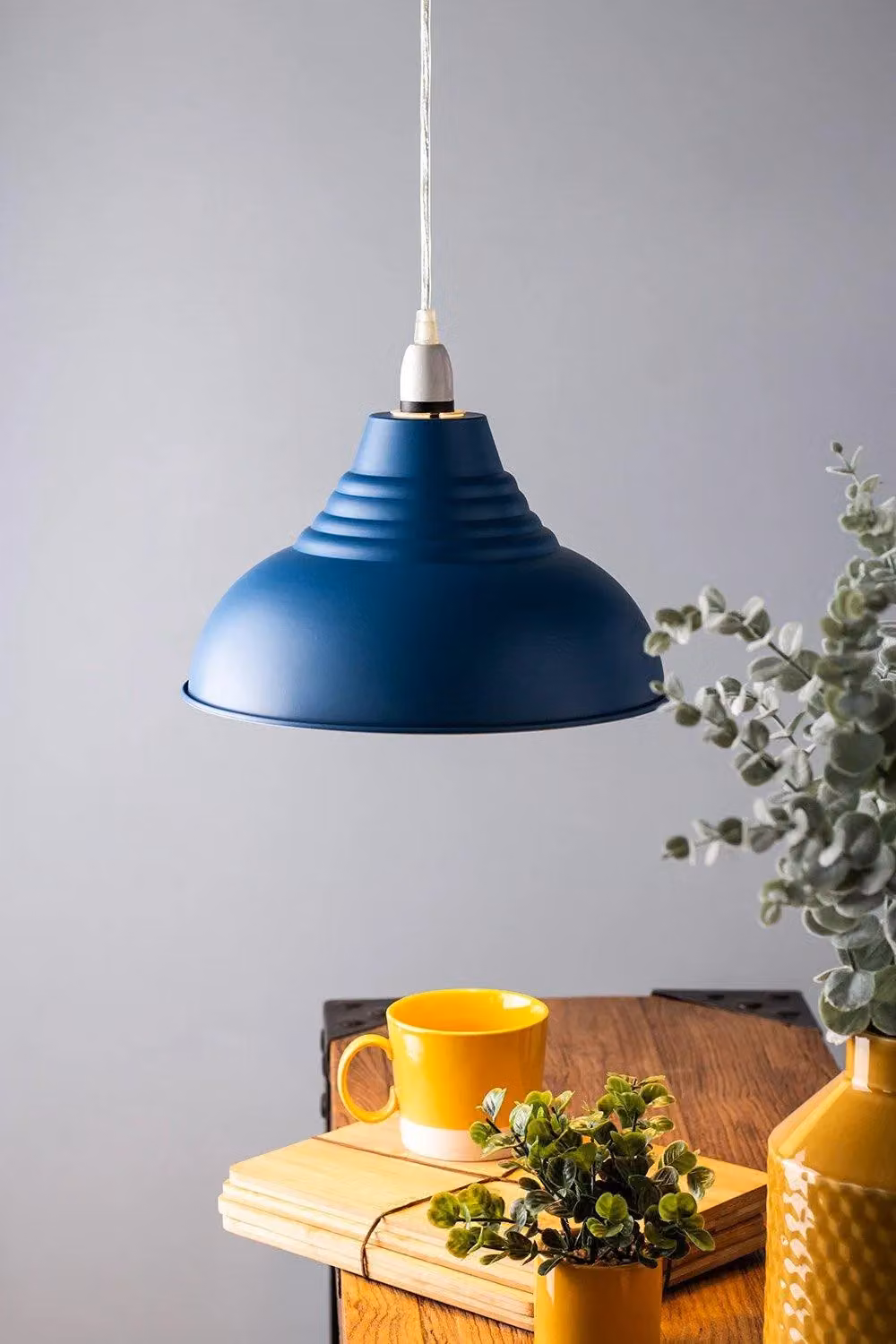 BHS Lighting Steel Dome Easy Fit Diner Light Shade in Blue – 2