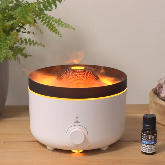 KDMD Large Volcano Effect Colour Changing Ultrasonic Aroma Diffuser, Black